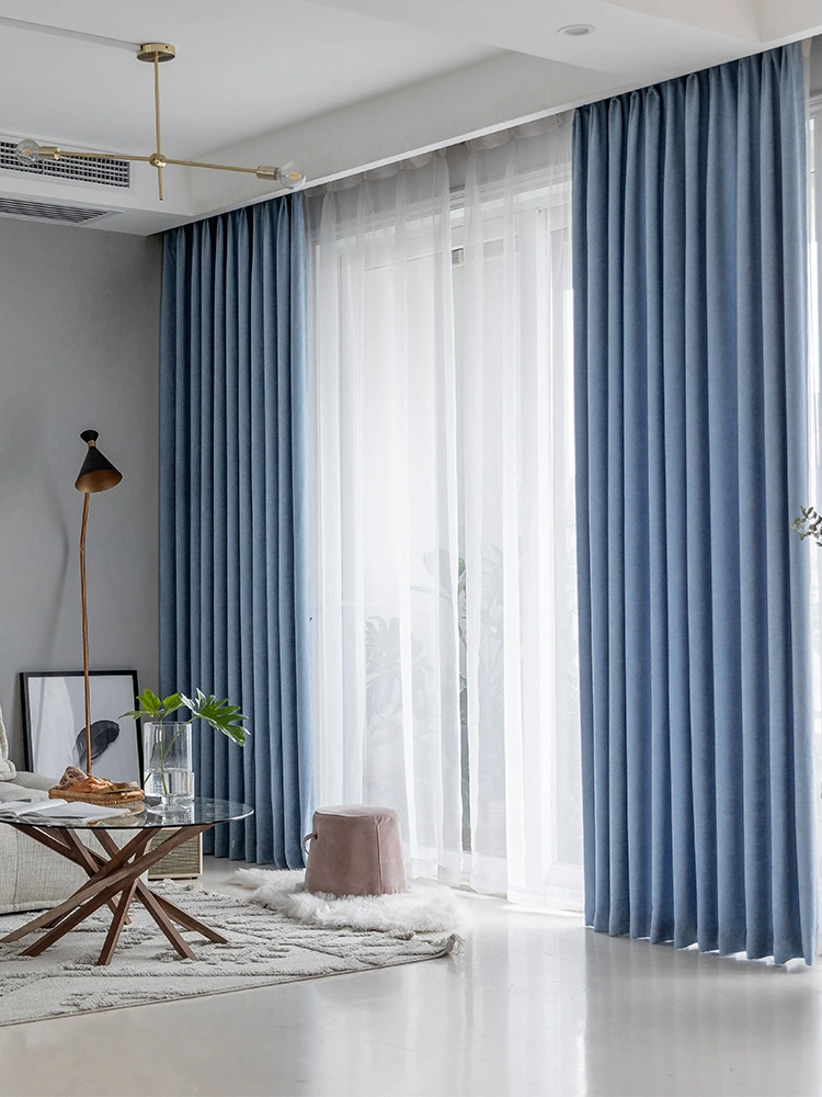 Morandi Double-Sided Chenille Factory Direct Sales Curtain Fabric Thickened Full Shading Bedroom Office Living Room