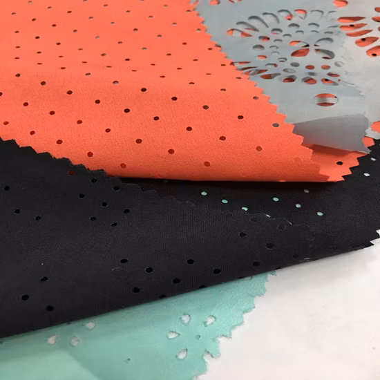 Grs recycelter RPET-Haustierpolsterstoff, gelocht, perforiert, elastisches Stretch-Polyester-Mikrofaser-Wildledergewebe für Modekleidung